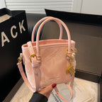 Women's Mini-Shopper Bag with Fashionable Chain Application-https://detail.1688.com/offer/895331662229.html-Calm Wears-Rosa-Size: With pendant-Calm Wears