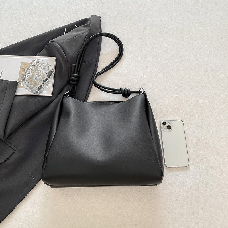 Minimalist Faux Leather Hobo Bag