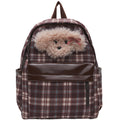 Plush backpack with unique checkered pattern and casual animal motif