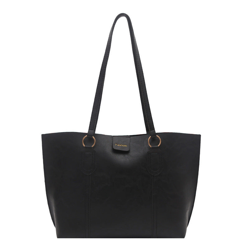 Women's elegant shopping bag with textured design-https://detail.1688.com/offer/1007496887496.html-Calm Wears-Black-nothing-Calm Wears