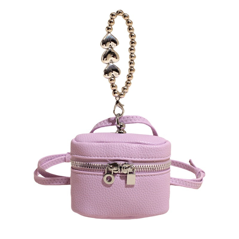Ladies mini handbag with luxurious chain pendant-https://detail.1688.com/offer/930059638149.html-Calm Wears-Lilac-Size: Single bag + pendant-Calm Wears