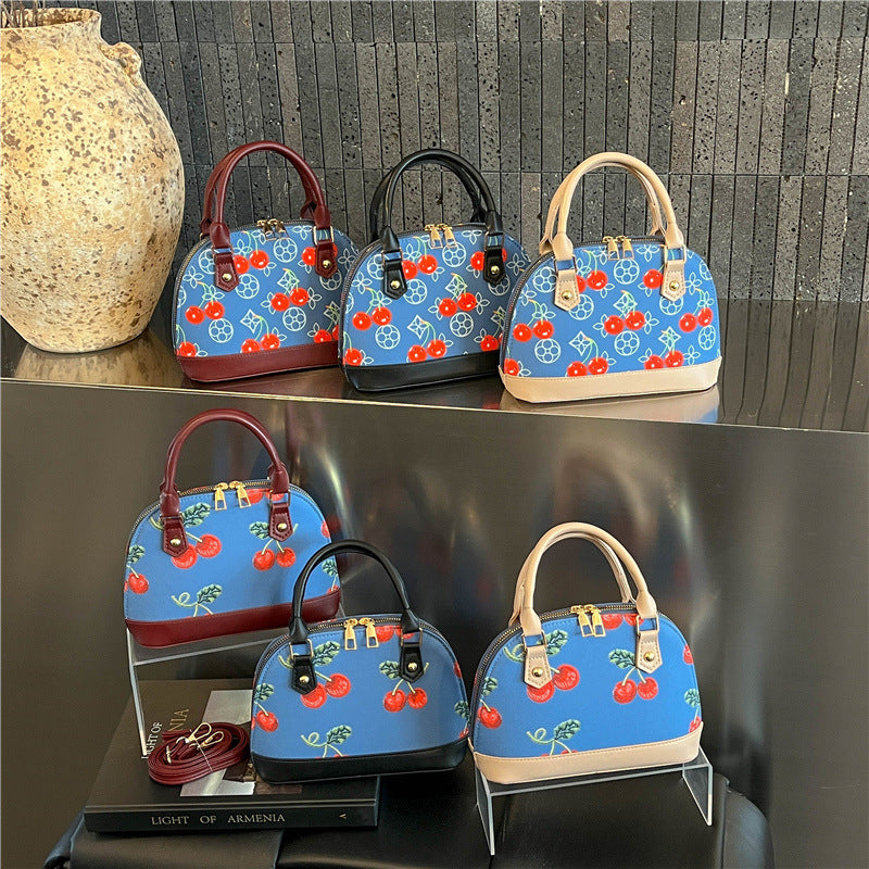 WoEmbroidered Cherry Pattern Handbag