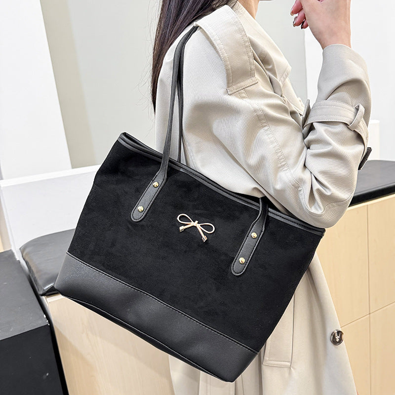 Stylish Faux Suede Tote Bag