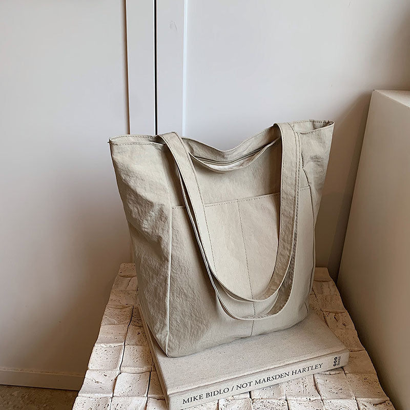 Women's casual tote bag with spacious design and practical inner pockets-https://detail.1688.com/offer/812304993107.html-Calm Wears-Khaki-nothing-Calm Wears