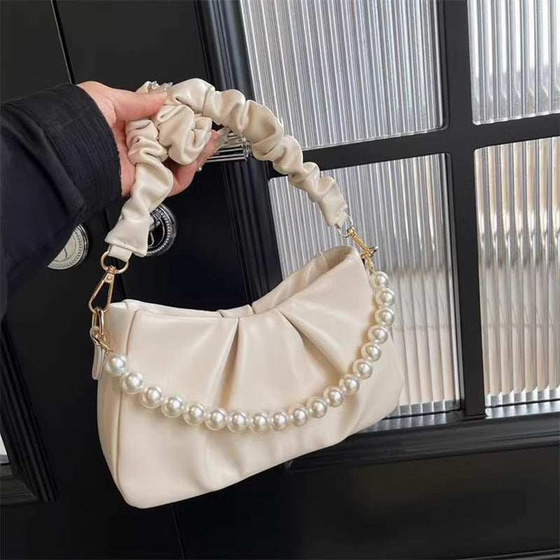 Elegant Pearl-Accent Sling Bag