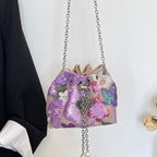 Stylish Sequin Drawstring Clutch Purse