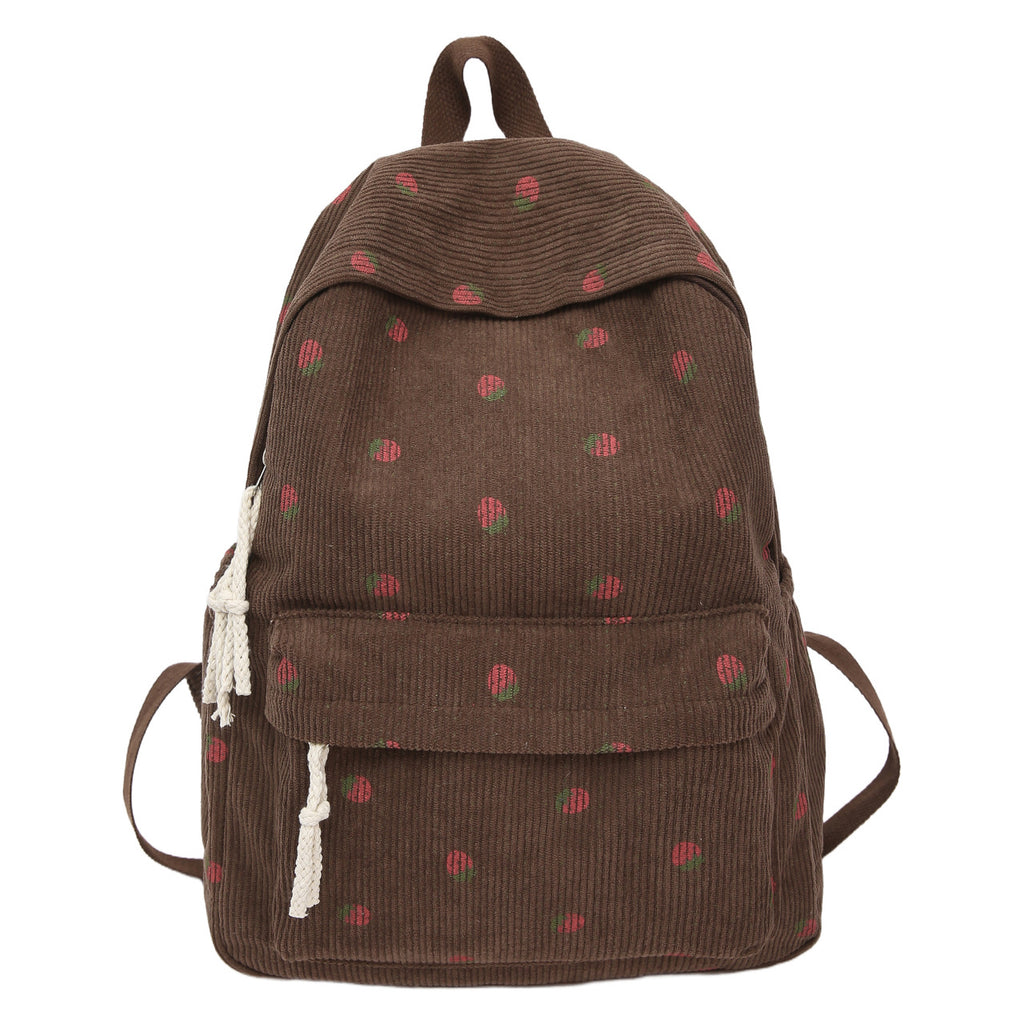 Backpack with Playful Fruit Pattern