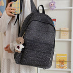 Casual Lightweight Backpack with Polka Dot Design