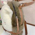 Plush children's backpack with cute cat motif