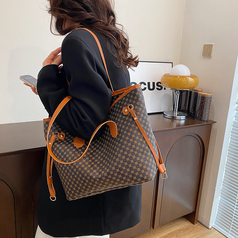 Ladies elegant tote bag with textured design and high-quality leather accents-https://detail.1688.com/offer/1030069148861.html-Calm Wears-Braun-nothing-Calm Wears