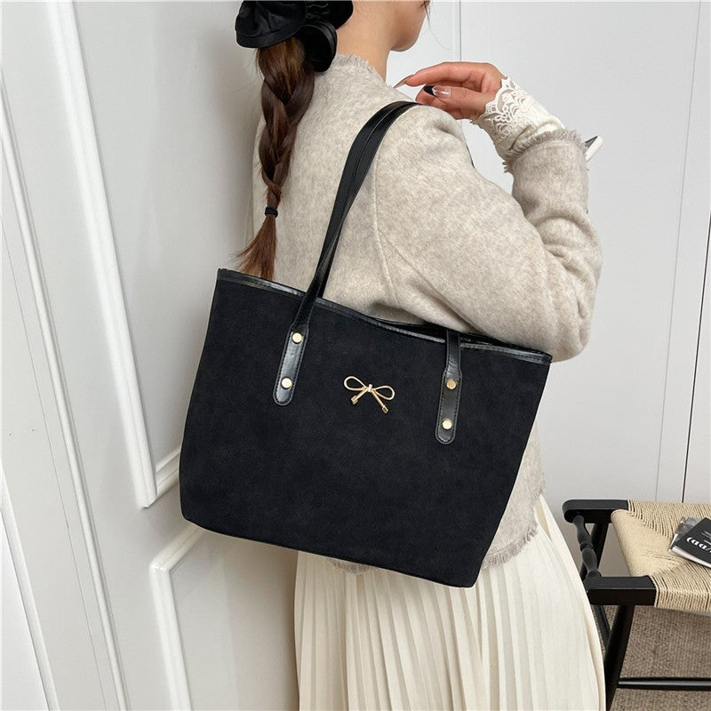 WoElegant Suede Handheld Tote Bag