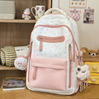 Backpack with Charming Star Applications and Practical Compartments
