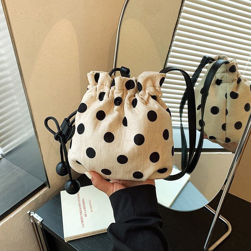 Polka Dot Drawstring Shoulder Bag Calm Wears