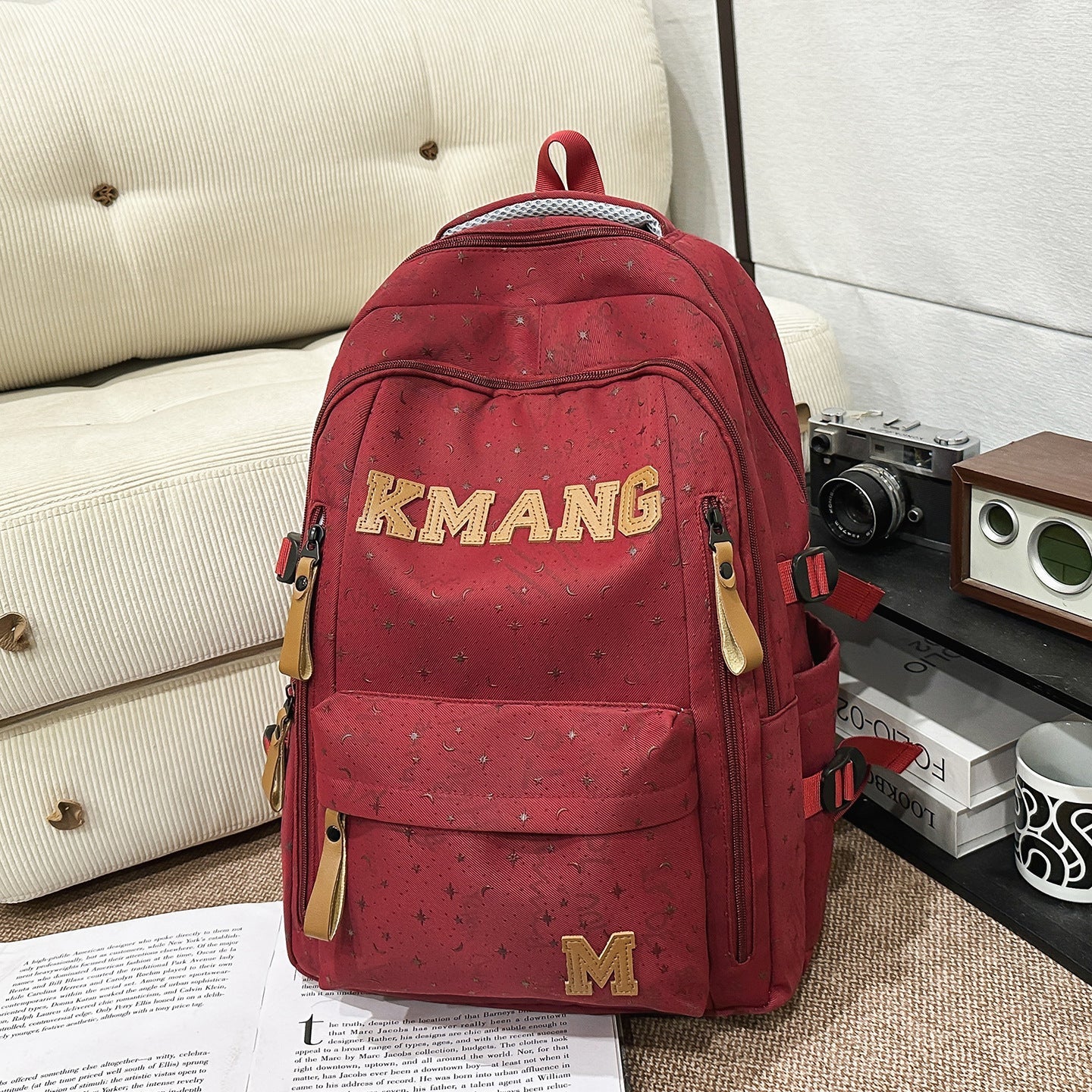Casual Canvas School Backpack-https://detail.1688.com/offer/1042681507224.html-Calm Wears-Red-Calm Wears