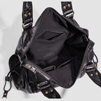 Distressed Leather Satchel Bag