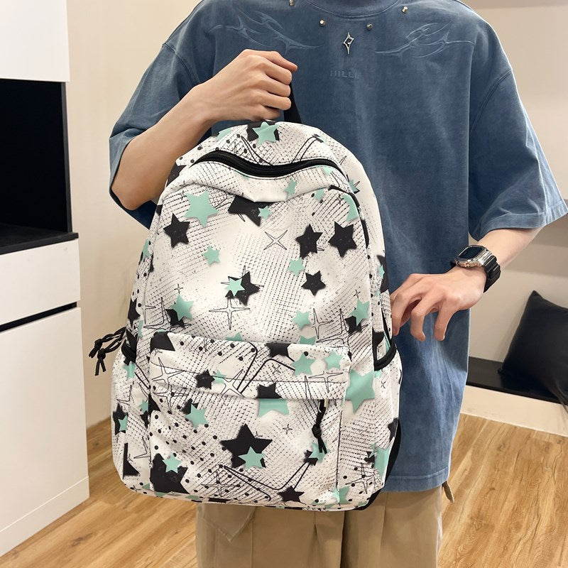 Star-Patterned School Backpack