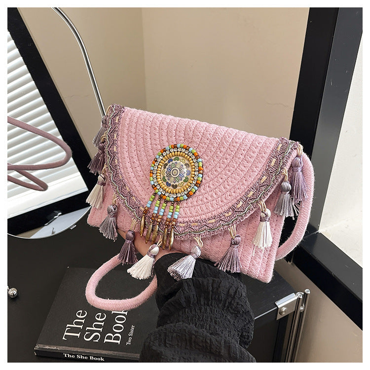 Bohemian-Inspired Handcrafted Beaded Clutch