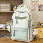 Backpack with Charming Star Applications and Practical Compartments