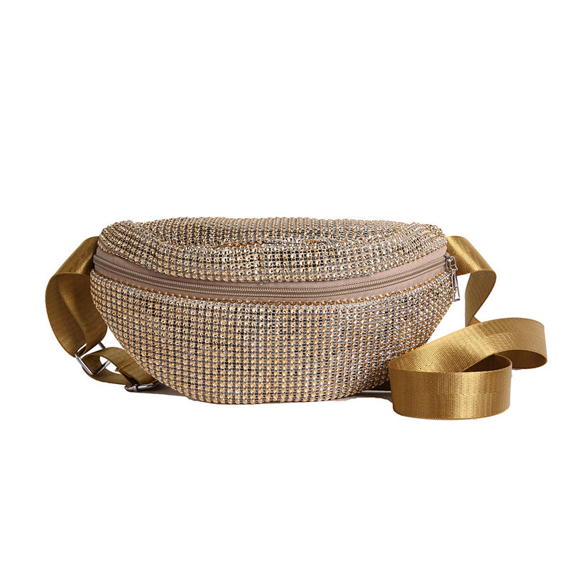 Shimmering Rhinestone-Embellished Fanny Pack