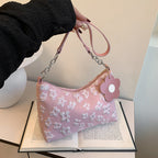 Stylish Hobo Handbag with Floral Charm