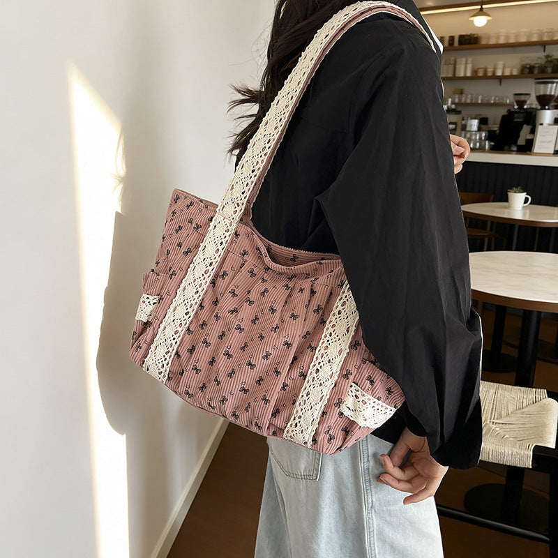 WoElegant Floral Print Tote Bag