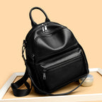 Premium Leather Multi-Pocket Backpack