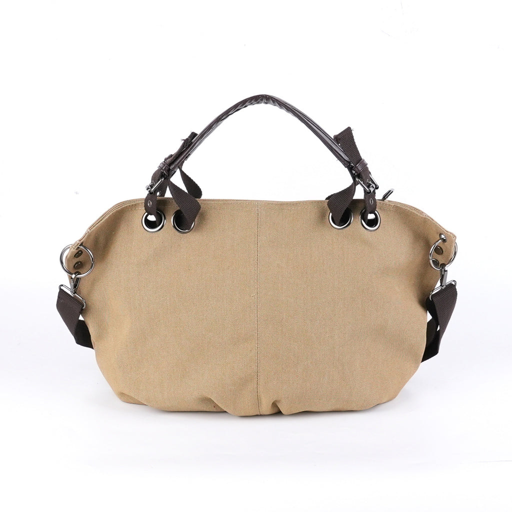 Stylish Multi-Pocket Canvas Handbag