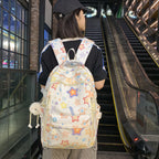 Backpack with Colorful Star Motif and Multifunctional Compartments