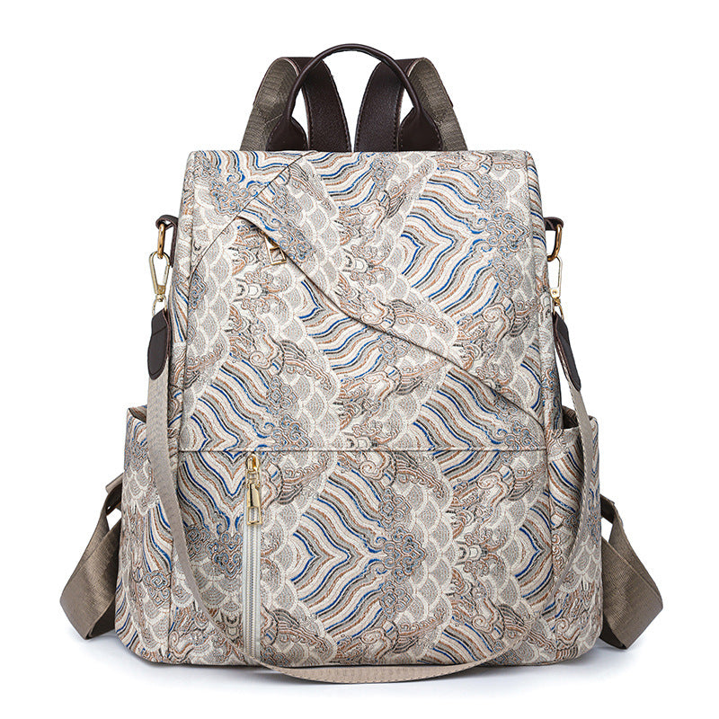 Chic Patterned Travel Backpack