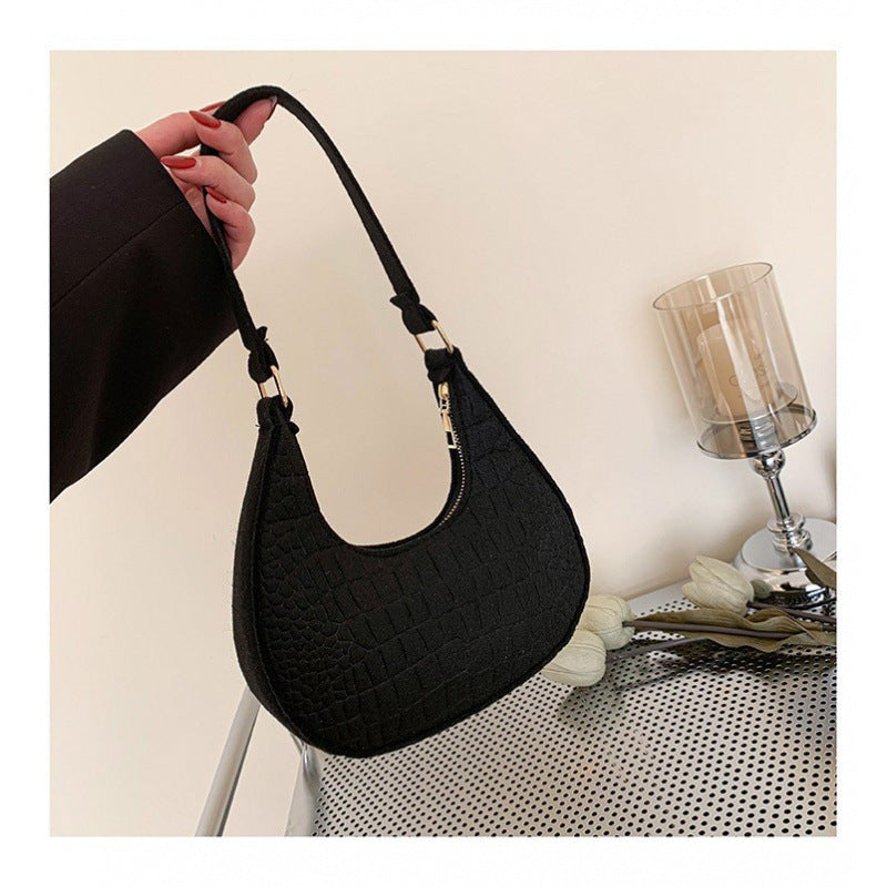 WoCrocodile Texture Handheld Hobo Bag