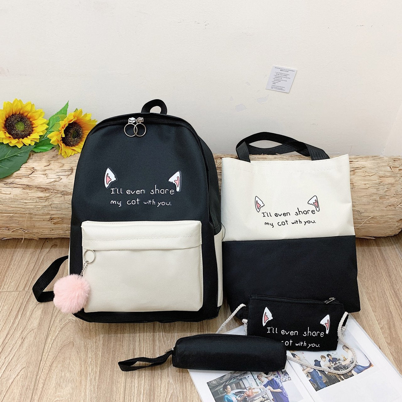 Cute Animal-Themed Backpack Set