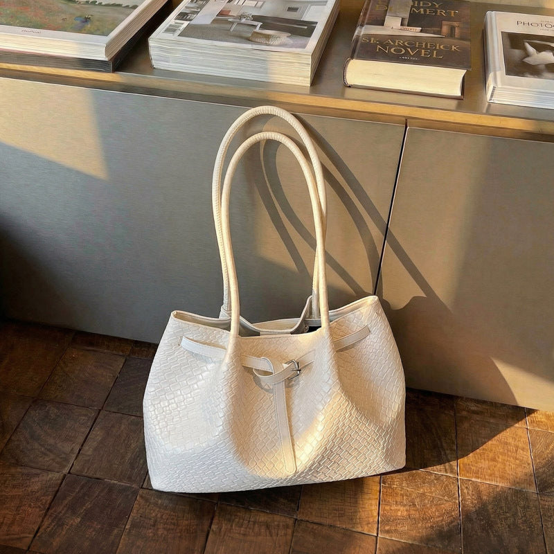 Textured Leather Tote Bag