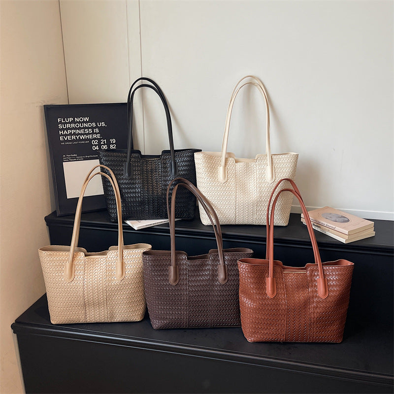 Woven Leather Tote Bag