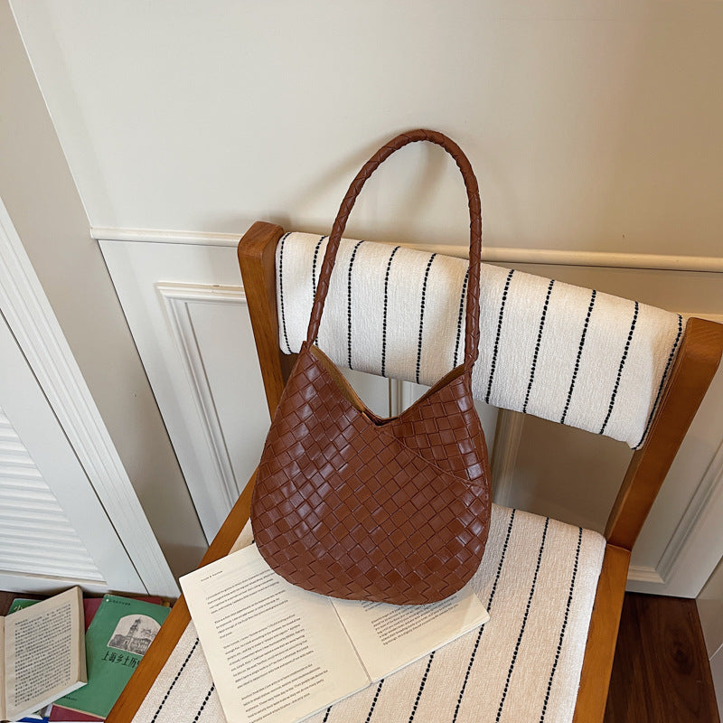 Woven Leather Hobo Bag