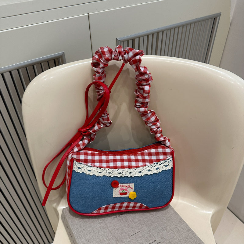 Retro Gingham Mini Crossbody Bag