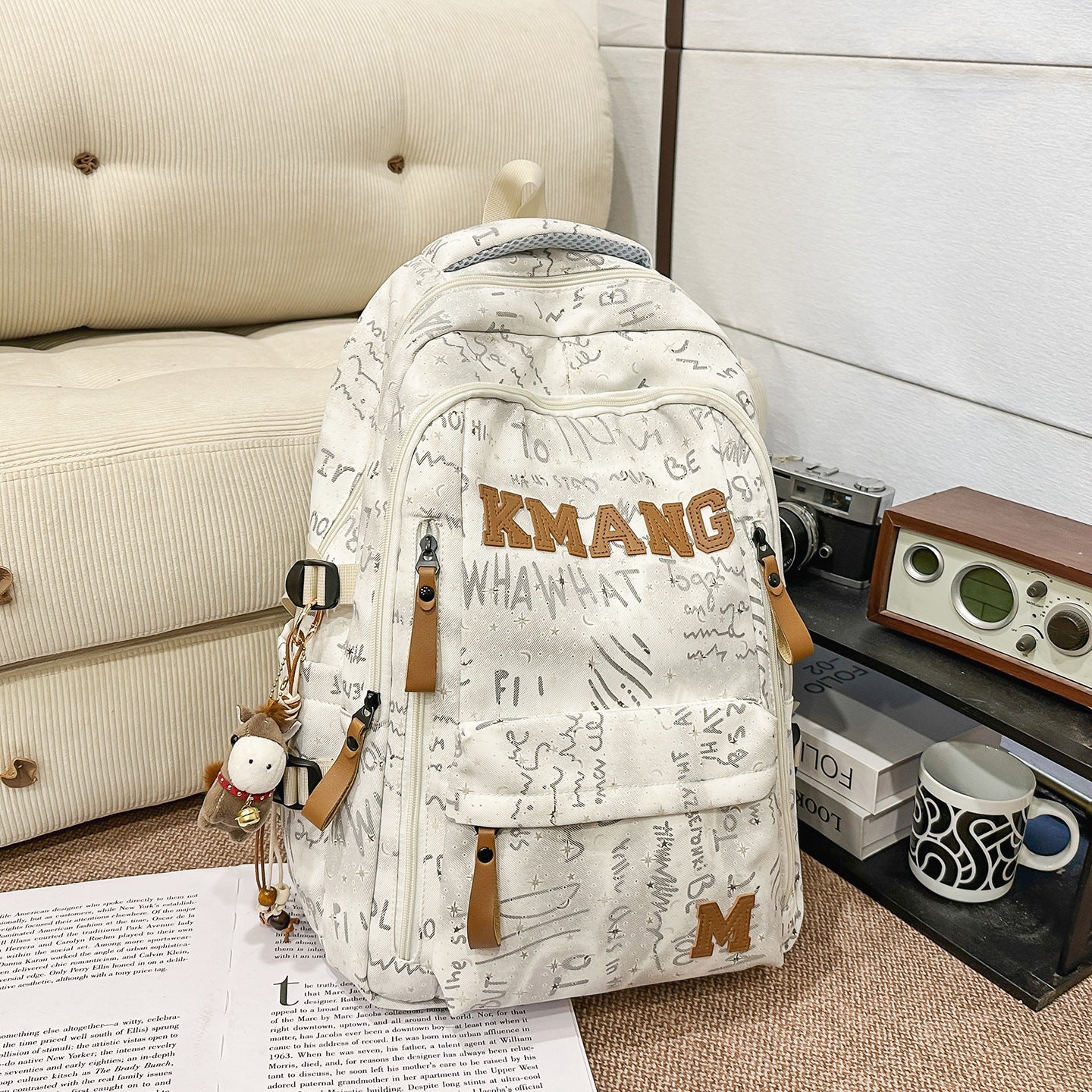 Casual Canvas School Backpack-https://detail.1688.com/offer/1042681507224.html-Calm Wears-White-Calm Wears