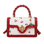 Playful Cherry Print Mini Satchel Handbag