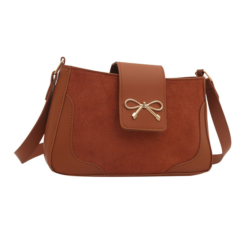 Stylish Faux Suede Handbag