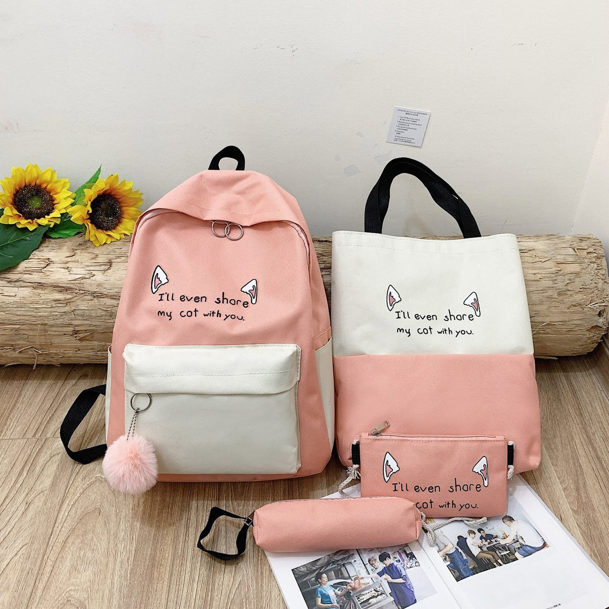 Cute Animal-Themed Backpack Set