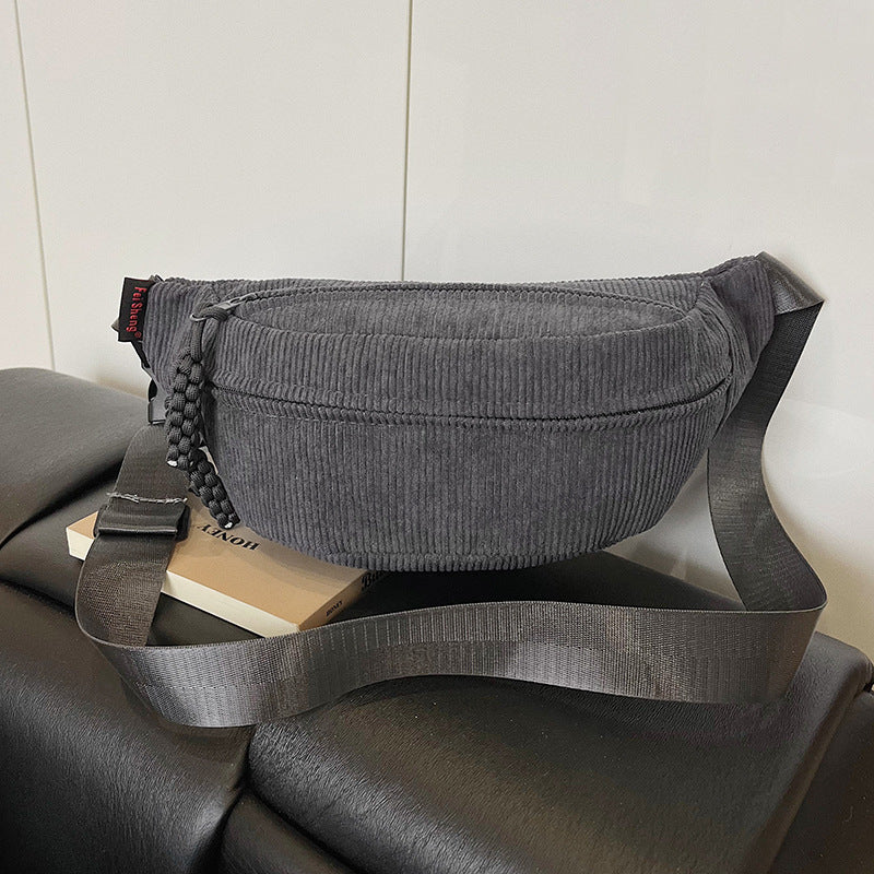 Trendy Corduroy Crossbody Bag