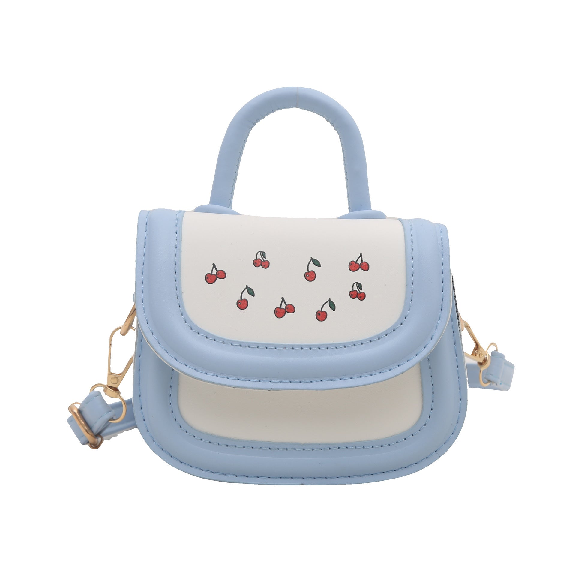 Ladies stylish mini handbag with fruity cherry motif-https://detail.1688.com/offer/1014477400963.html-Calm Wears-Sky Blue-nothing-Calm Wears