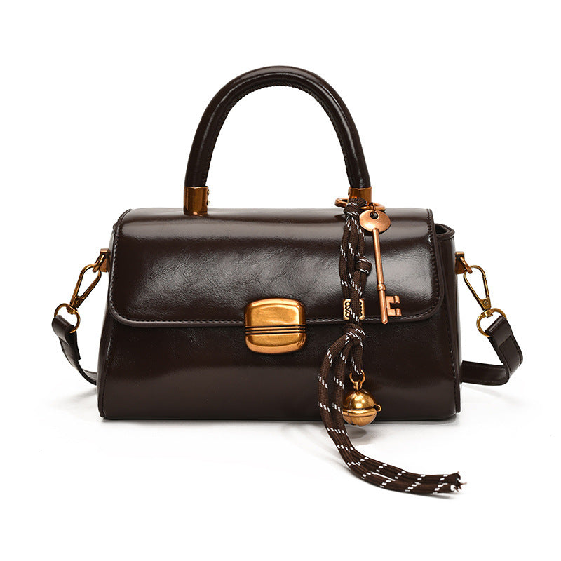 Women's elegant handbag with golden accents-https://detail.1688.com/offer/857446074760.html-Calm Wears-Braun-Size: Individual package without tag-Calm Wears