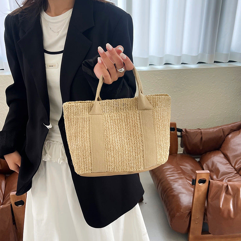 WoEco-Friendly Straw Beach Tote