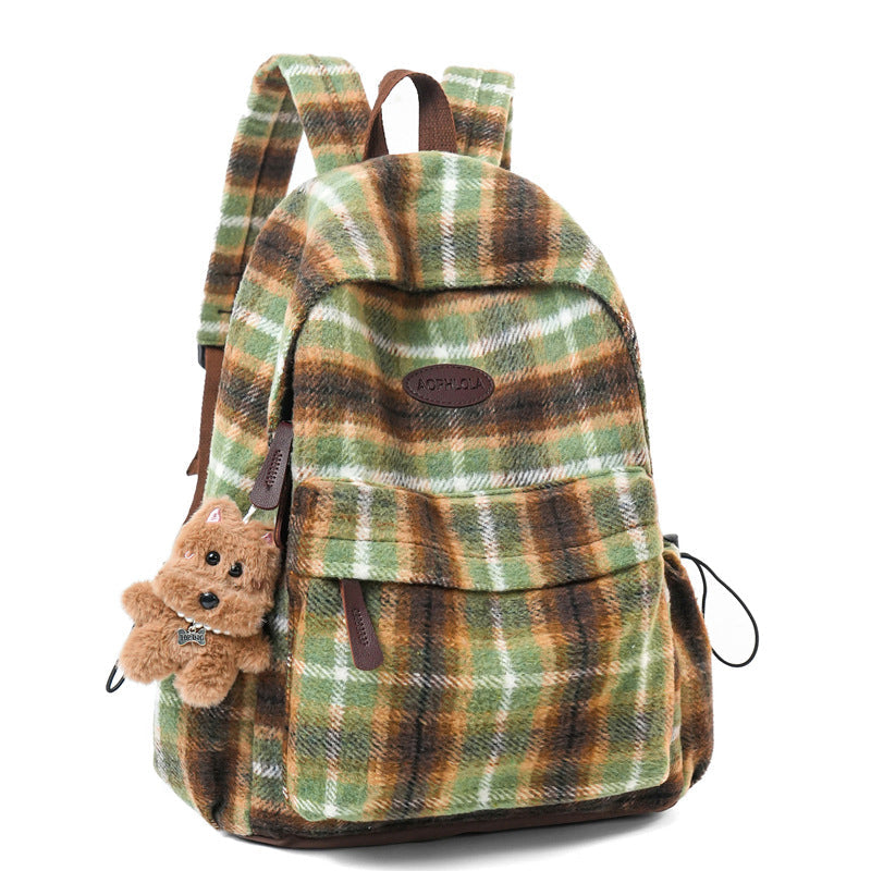 Cozy Patterned School Backpack-https://detail.1688.com/offer/993202774017.html-Calm Wears-Green Brown-Calm Wears