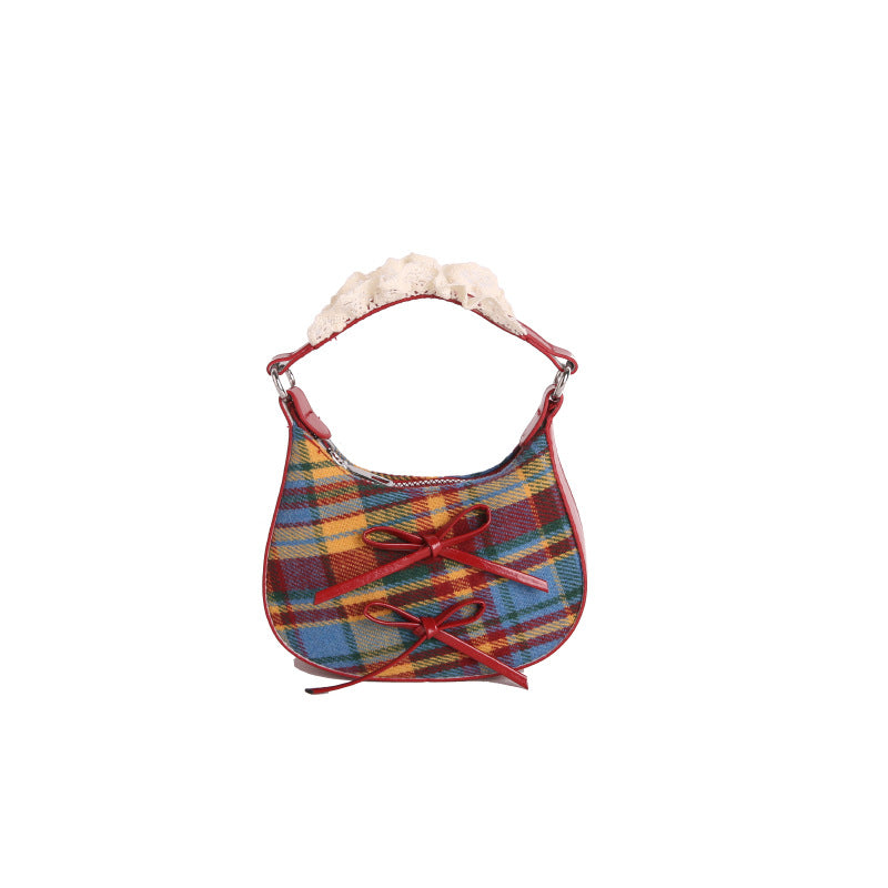 Stylish Plaid Patterned Handbag