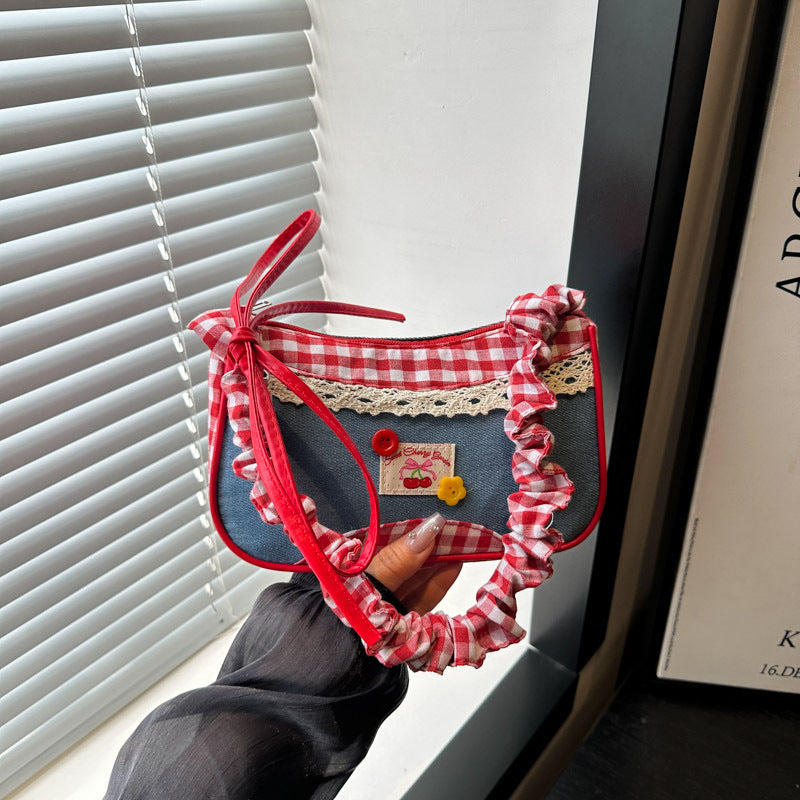Retro Gingham Mini Crossbody Bag