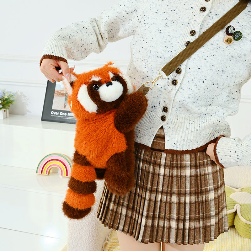 Plush Shoulder Bag with Cute Red Fox Design
