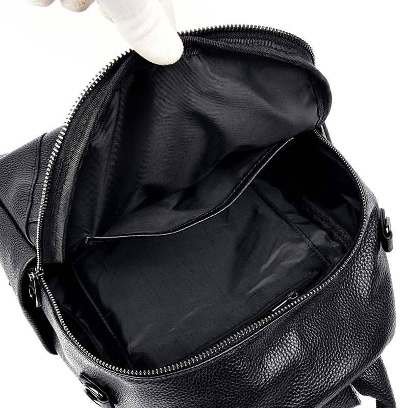 Vintage-Inspired Textured Leather Backpack