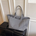 Stylish Checked Utility Tote Bag