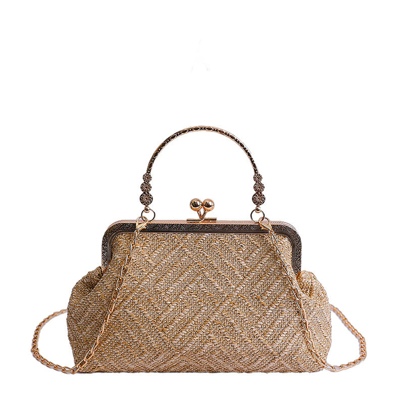 Vintage-Inspired Textured Crossbody Bag